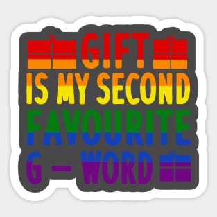 Gift G Word Gay Lesbian Pride Christmas Sticker